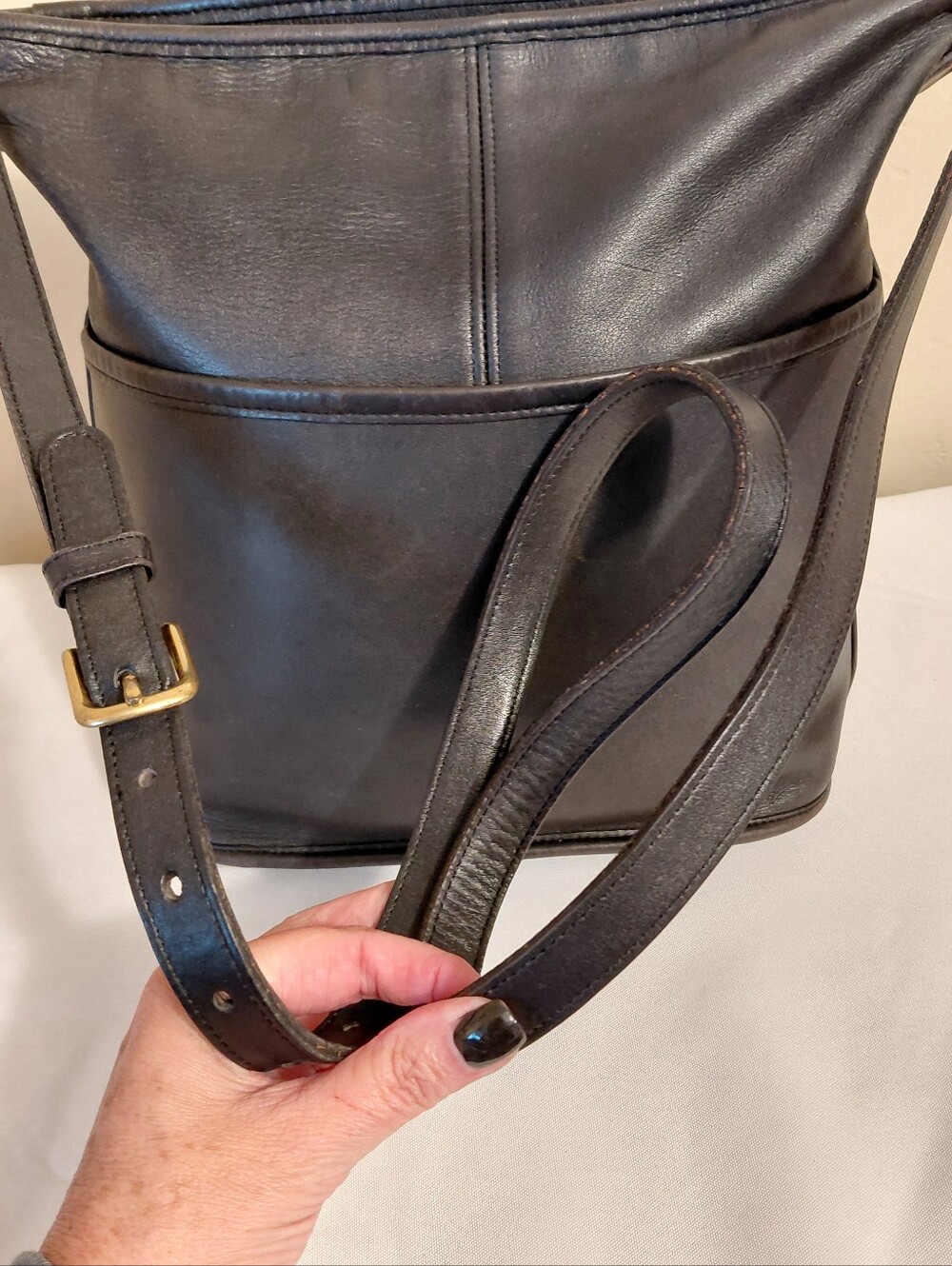 Coach Vintage Bleecker Bucket Bag, Black Leather. - Picture 10 of 15
